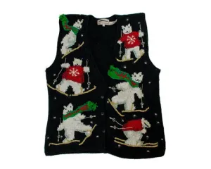 Skiing Bears-Small Christmas Sweater