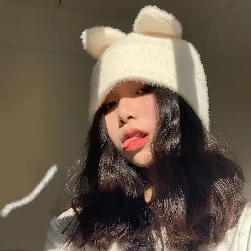 Soft Bunny Ears Beanie