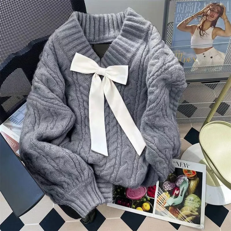 Sweet V-Beck Bow Sweater