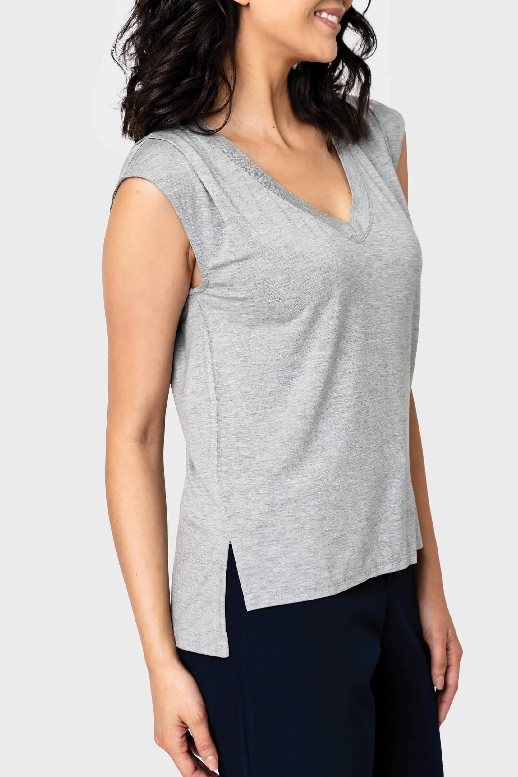 The Favorite Luxe Essentials V-neck Tee