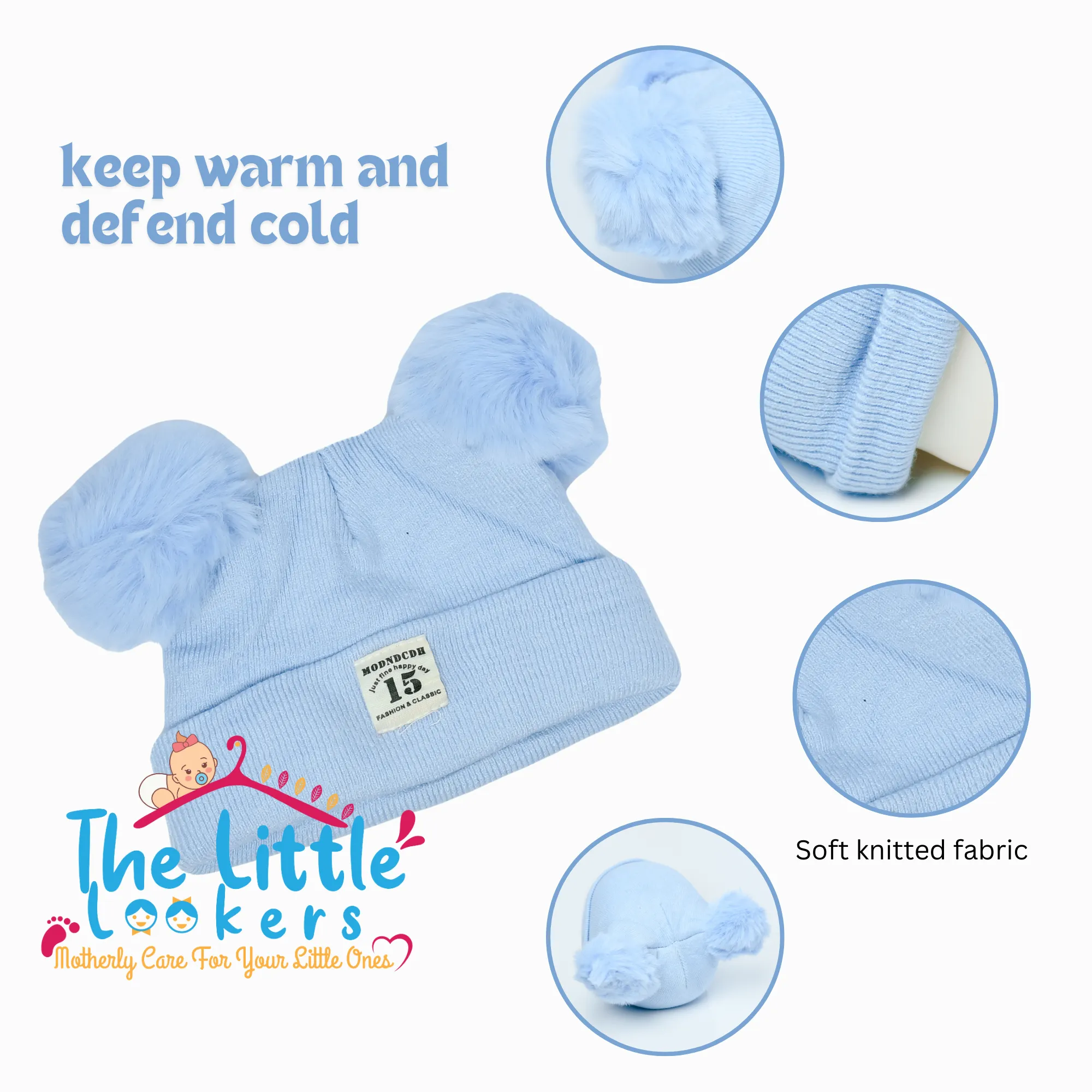 THE LITTLE LOOKERS Baby Knit Cap I Winter Pom Pom Beanie Cap for Kids/Toddler /Girls/ Boys (6 Months - 3 Years Baby)