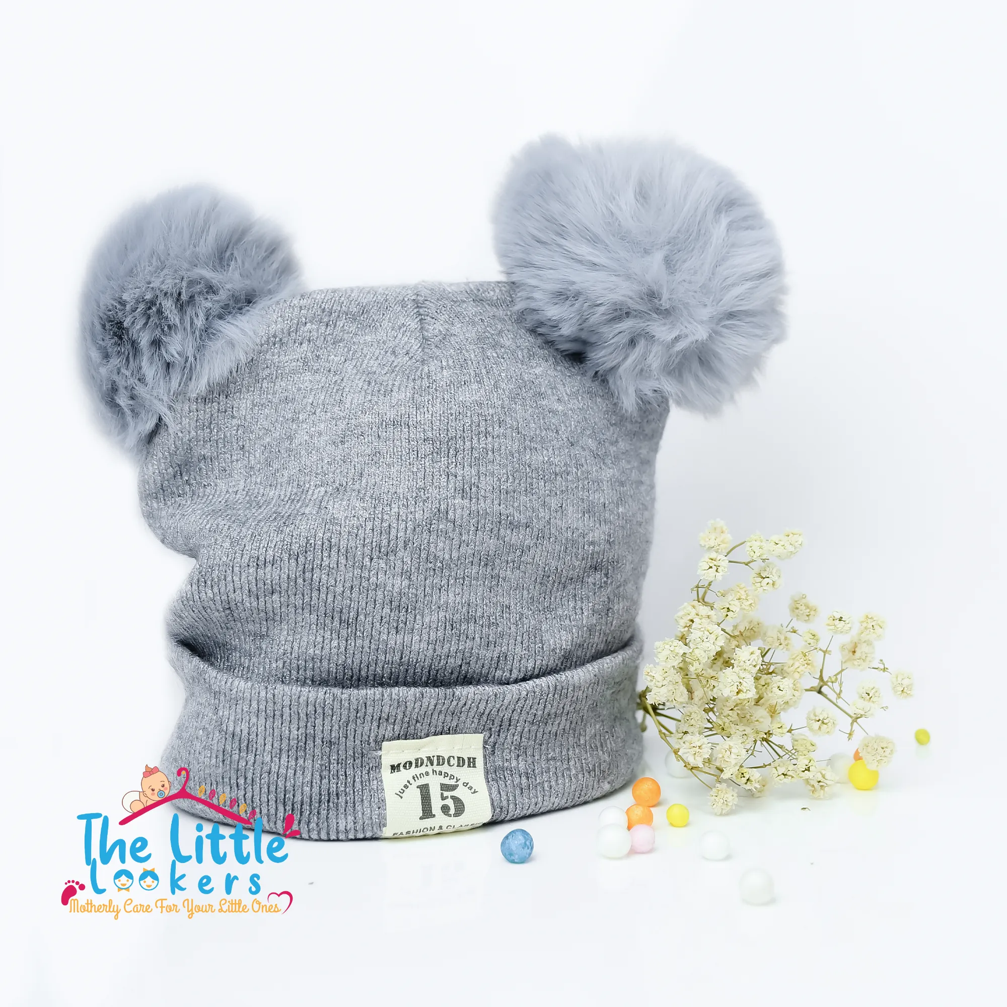 THE LITTLE LOOKERS Baby Knit Cap I Winter Pom Pom Beanie Cap for Kids/Toddler /Girls/ Boys (6 Months - 3 Years Baby)