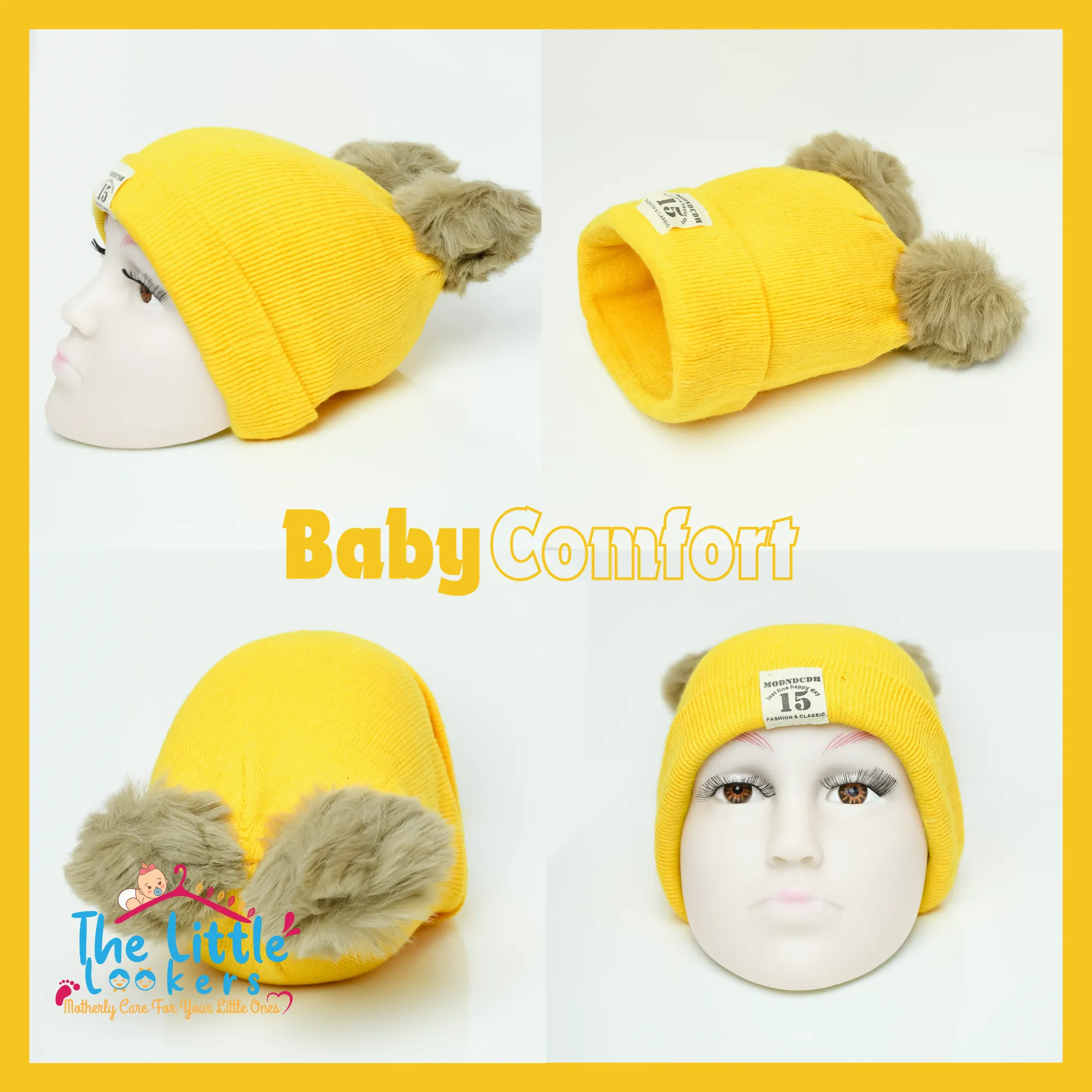 THE LITTLE LOOKERS Baby Knit Cap I Winter Pom Pom Beanie Cap for Kids/Toddler /Girls/ Boys (6 Months - 3 Years Baby)