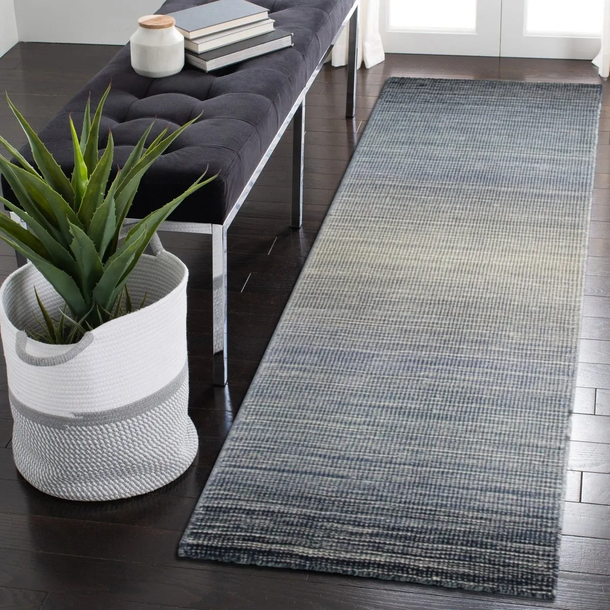 Trans-Ocean ARUBA  Indoor Hand Woven Wool Comfortable Areaa Rug  - Denim