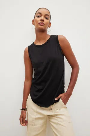 Velvet by Graham & Spencer Taurus 03 Cotton Slub Tank | Black