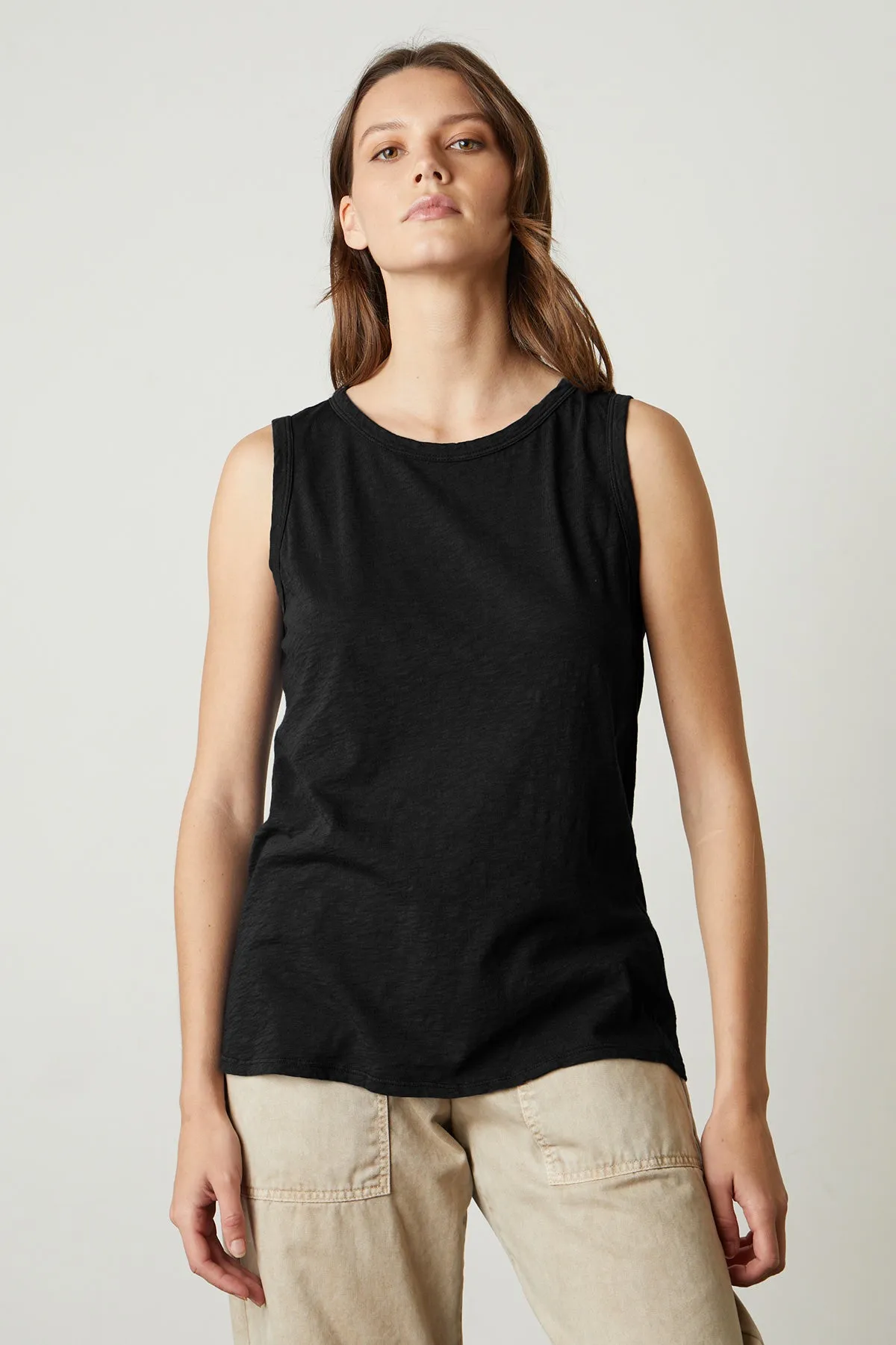 Velvet by Graham & Spencer Taurus 03 Cotton Slub Tank | Black