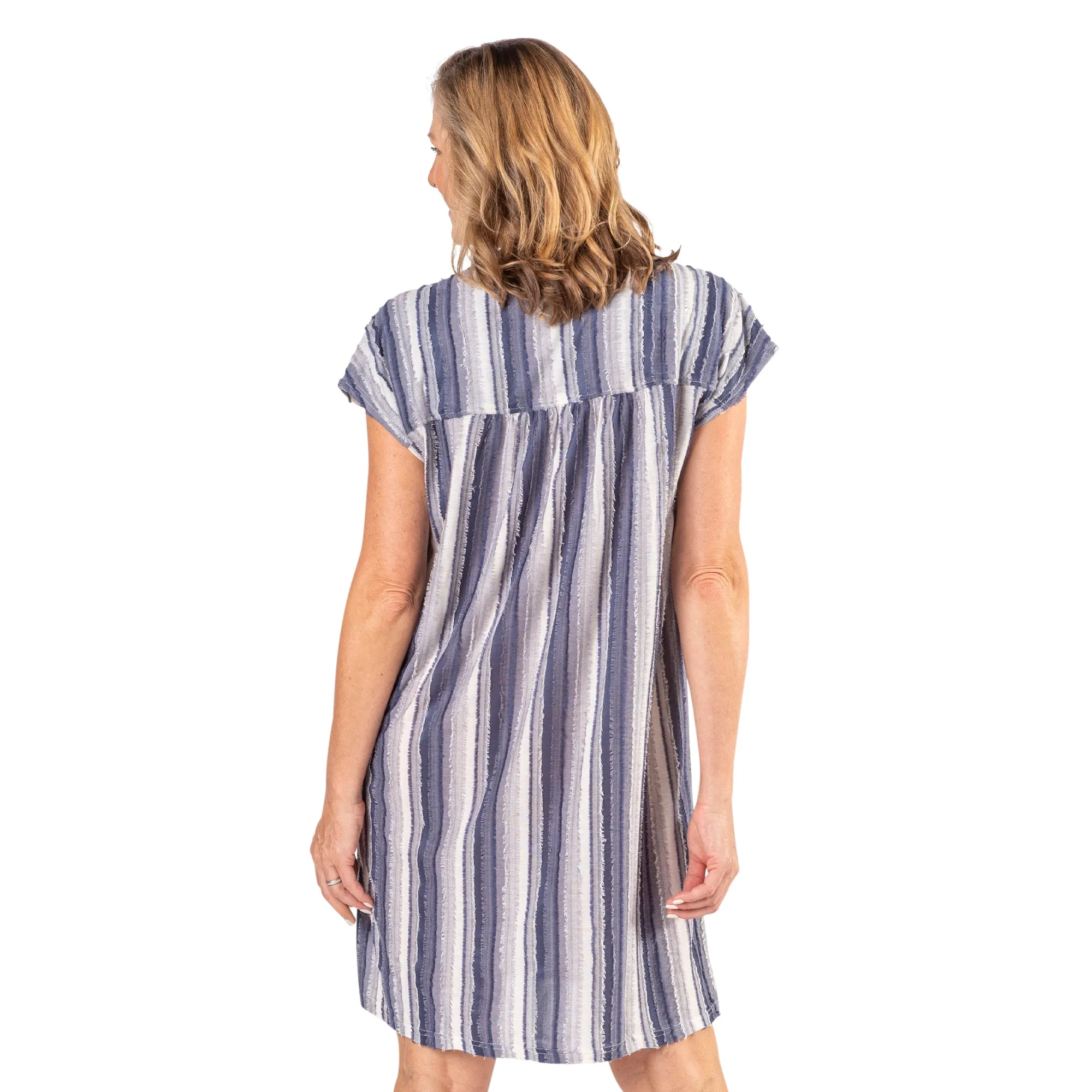 Viscose Stripe Shirt Dress