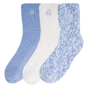 Women's Warm and Cozy Popcorn Yarn Crew Socks - 3 Pack - Set A1