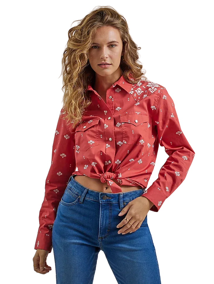 Wrangler Women's Retro Americana Bandana Red Shirt