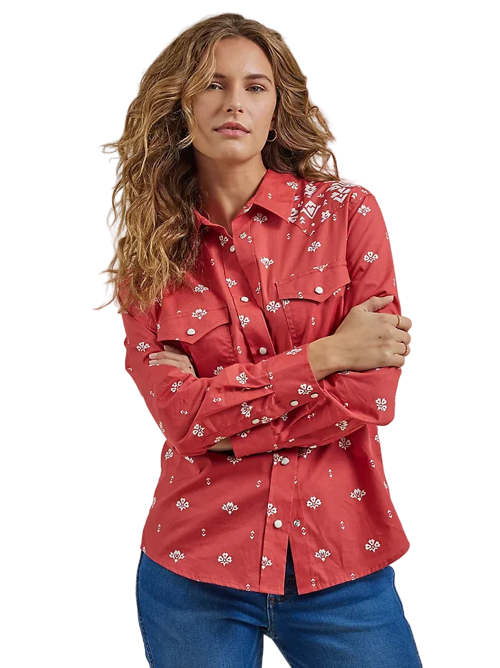 Wrangler Women's Retro Americana Bandana Red Shirt